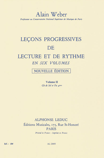 Leçons Progressives de Lecture et Rythme | Alain Weber | Livre | AL23693