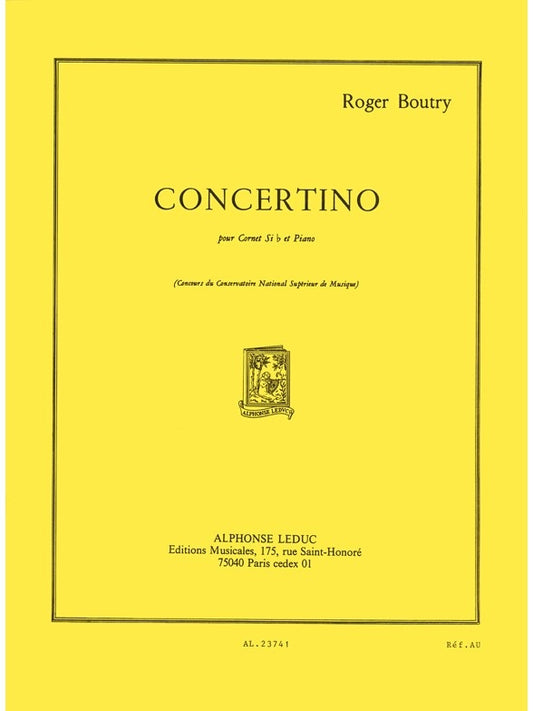 Concertino pour cornet en si bémol et piano | Roger Boutry