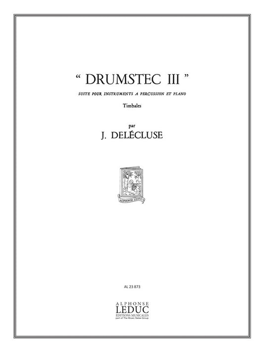 Drumstec III de Jacques Delécluse, Livre pour percussion et Piano