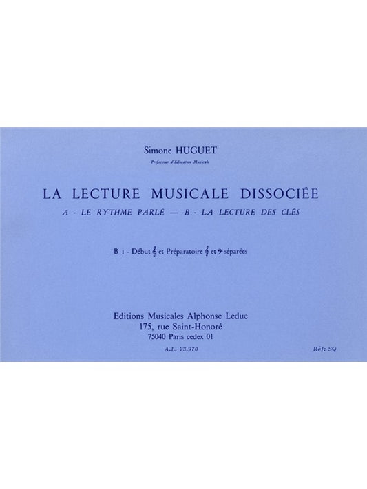 Lecture Musicale Dissociee B-Lect Cles B1 | Simone Huguet