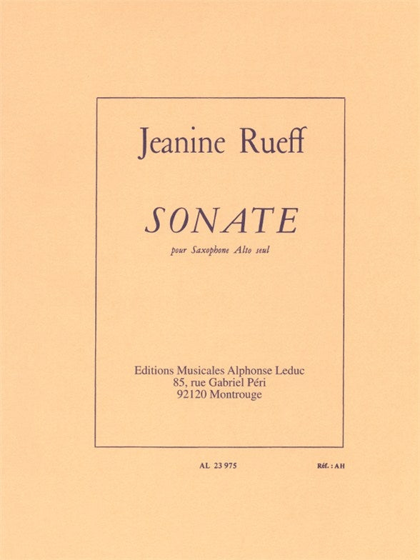 Sonate pour saxophone alto seul | Jeanine Rueff