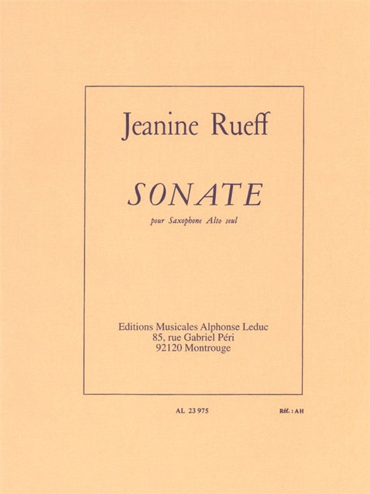 Sonate pour saxophone alto seul | Jeanine Rueff
