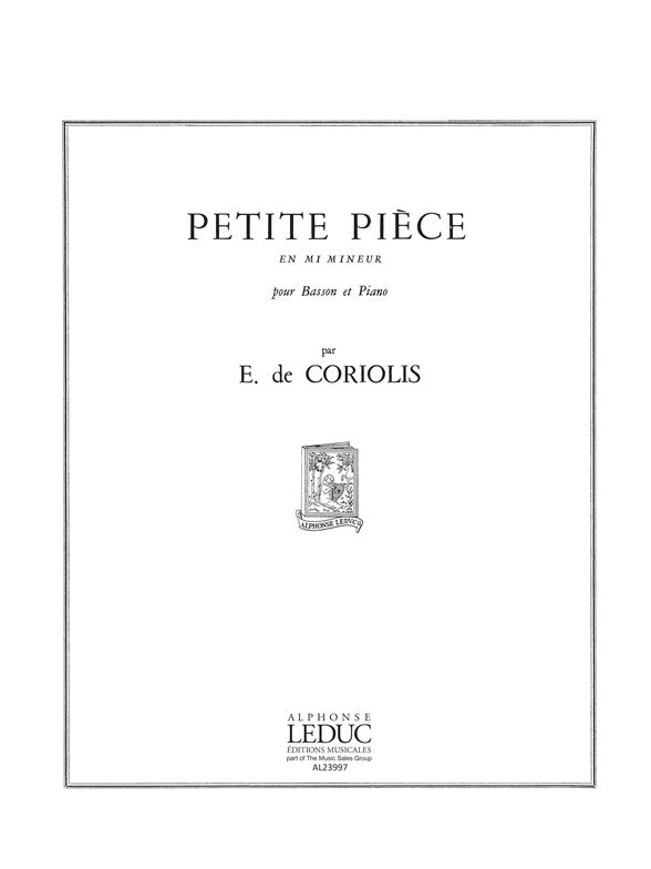 Petite Pièce En Mi Mineur | Emmanuel de Coriolis | Basson