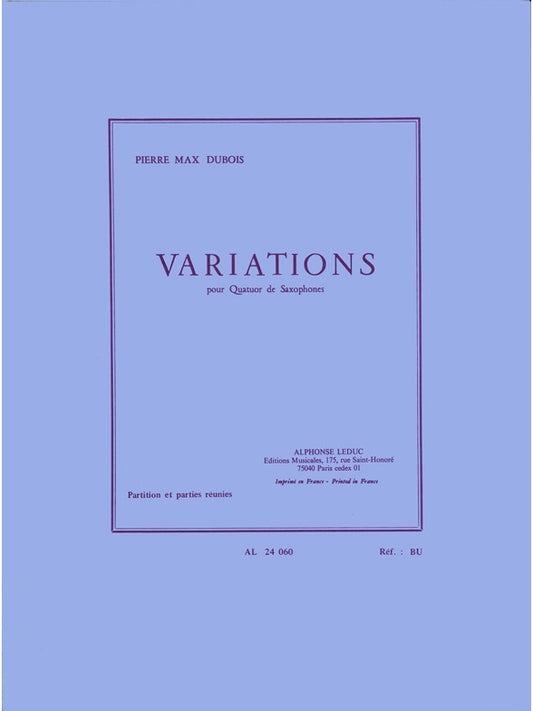 Variations | Pierre-Max Dubois | Quatuor de saxophones