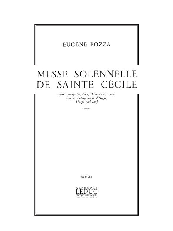 Messe solennelle de Sainte-Cécile | Eugène Bozza