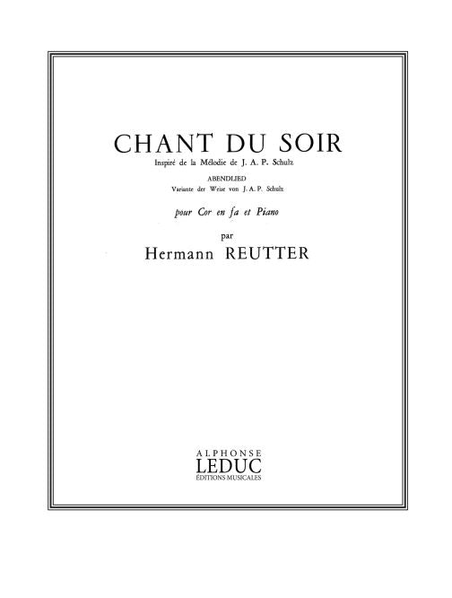 Chant Du Soir | Reutter | Cor