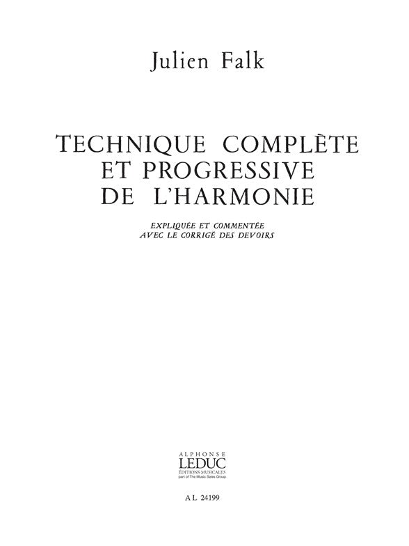 Technique complète et progressive de l'Harmonie | Julien Falk | Livre | AL24199