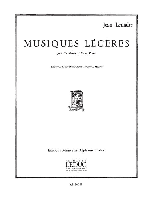 Musiques Légères | Jean Lemaire | Saxophone