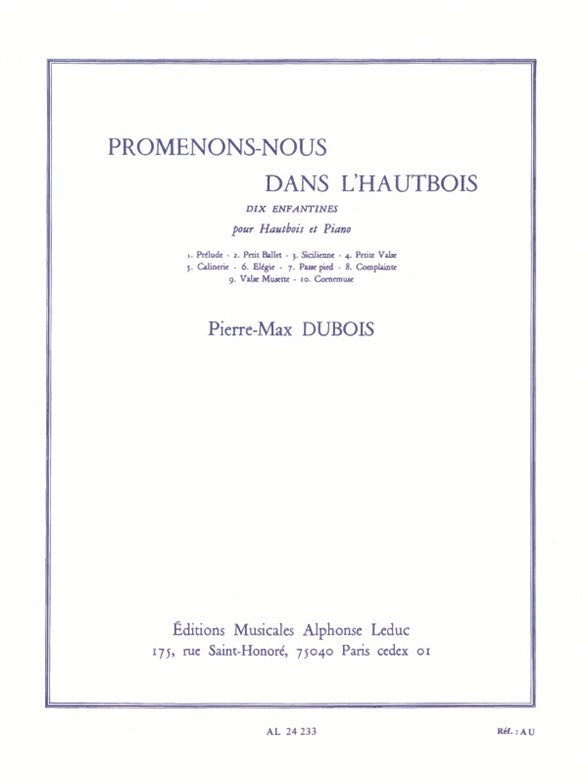 Promenons-nous Dans l'Hautbois | Pierre-Max Dubois