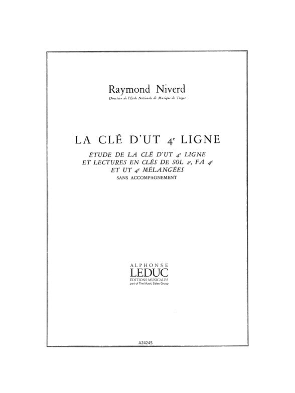 Niverd - Clé d'ut 4e ligne - études techniques | Voix