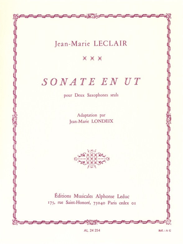 Sonate en ut majeur pour deux saxophones seuls | Jean-Marie Leclair