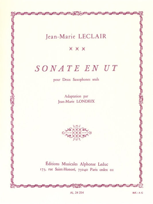 Sonate en ut majeur pour deux saxophones seuls | Jean-Marie Leclair