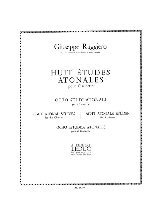 8 Études Atonales | Giuseppe Ruggiero | Clarinette