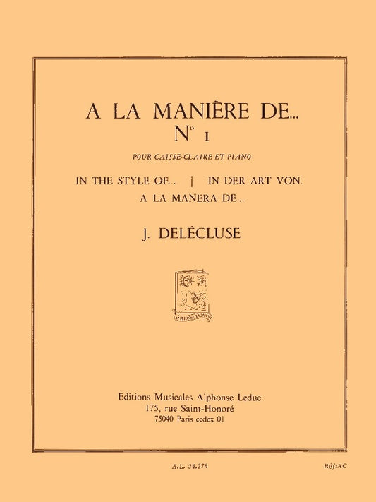 A La Manière De N01 | Jacques Delécluse | Caisse claire