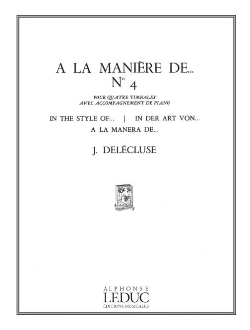 A La Manière De N04 | Jacques Delécluse | Timbales