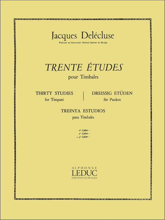30 Études Cahier 3 pour Timbales | Jacques Delécluse