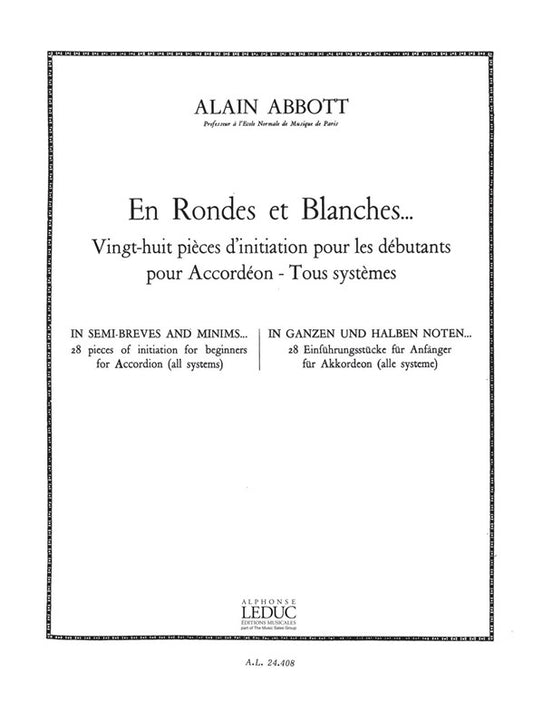En Rondes et Blanches | Alain Abbott | Accordéon