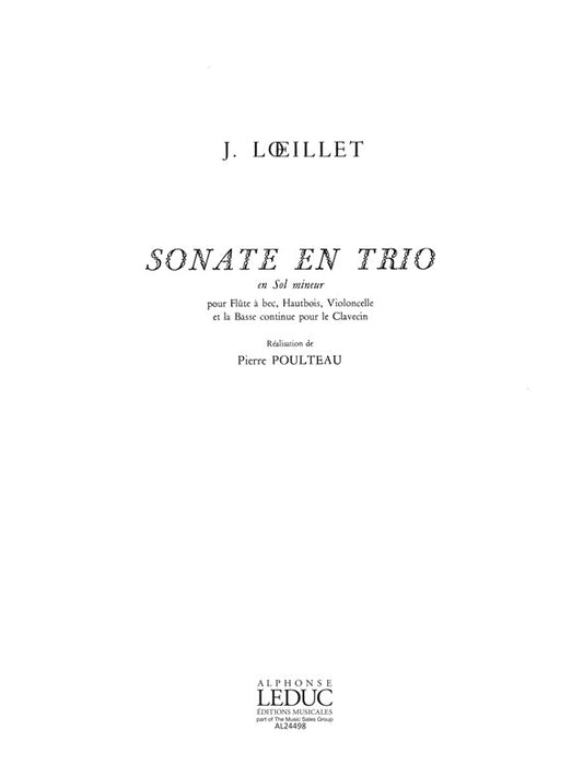 Sonate En Trio En Sol Mineur op1 No.3 | Jean-Baptiste Loeillet