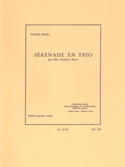 Sérénade En Trio | Eugène Bozza | Flûte