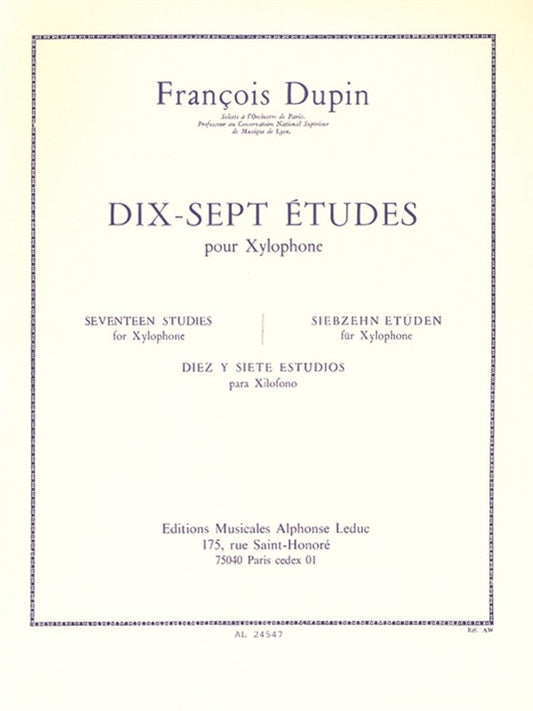 17 Études pour Xylophone | François Dupin