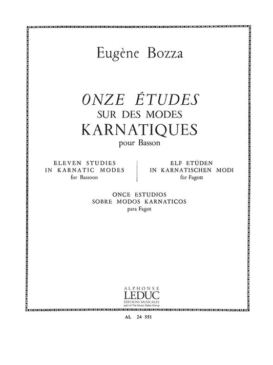 11 Études sur des Môdes karnatiques | Eugène Bozza | Basson