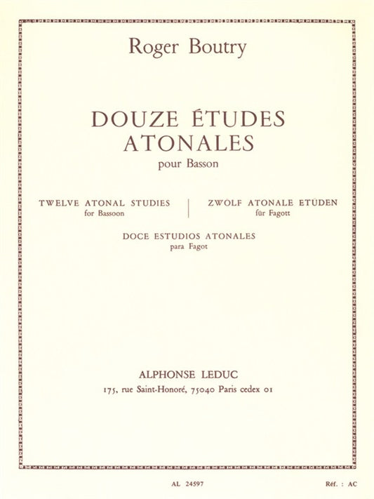 12 Études Atonales | Roger Boutry | Basson