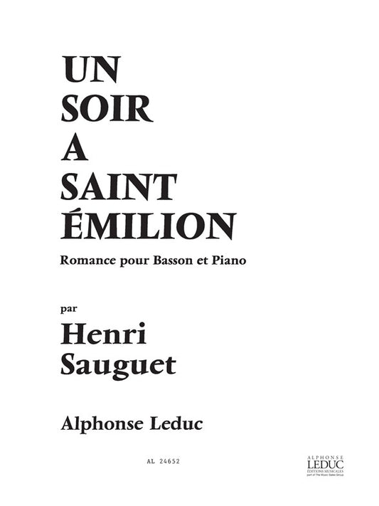 Soir A Saint Emilion | Henri Sauguet | Basson