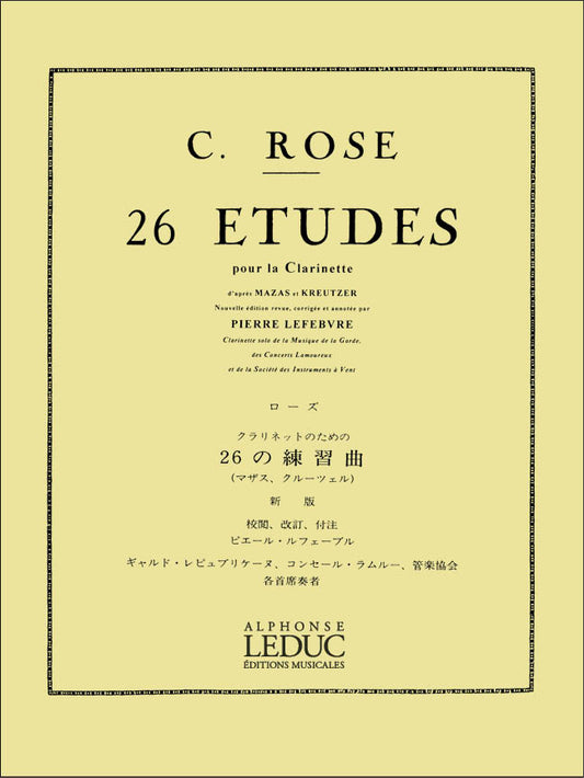 26 Études | Cyrille Rose | Clarinette
