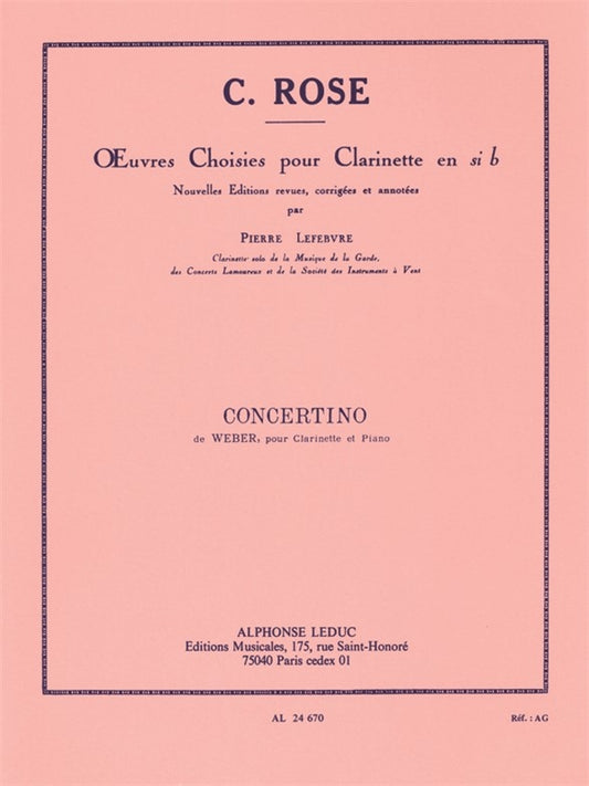 Concertino Op 26 | Carl Maria von Weber | Clarinette