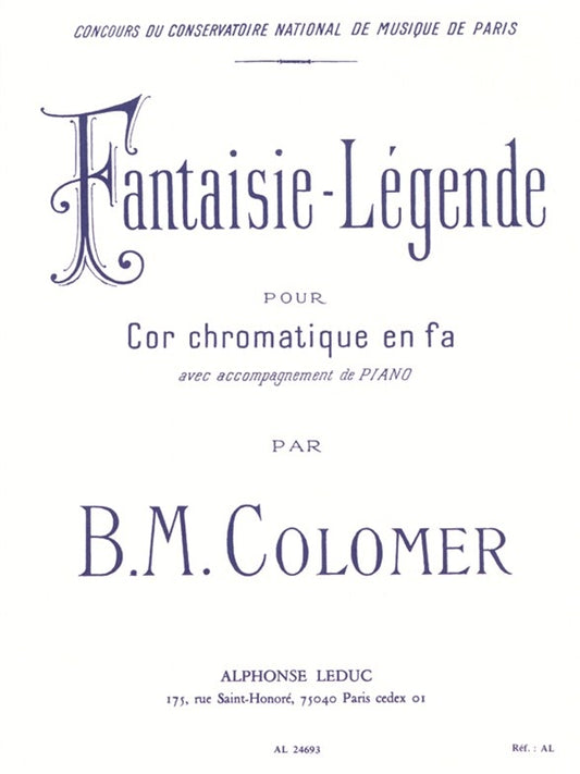 Fantaisie Legende de Blai Maria Colomer, Livre + partie(s) séparée(s) pour cor et Piano