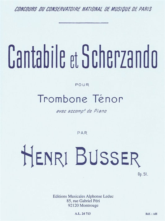Cantabile et Scherzando, pour trombone et piano | Henri Büsser