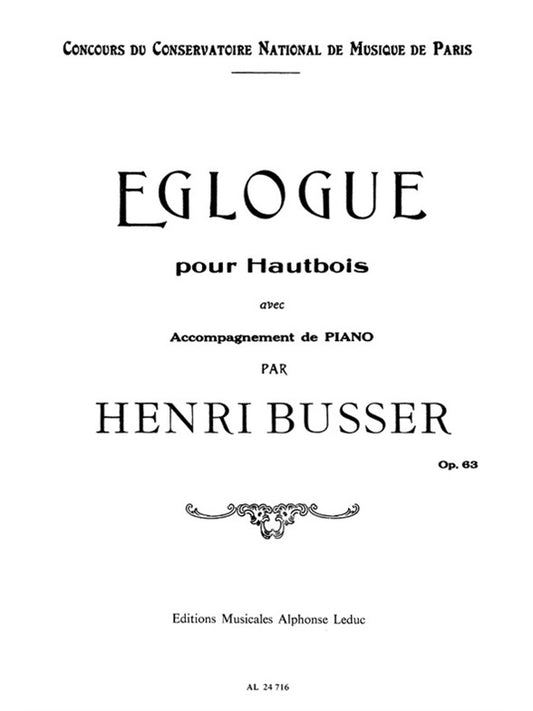 Eglogue Op63 | Henri Büsser | Hautbois