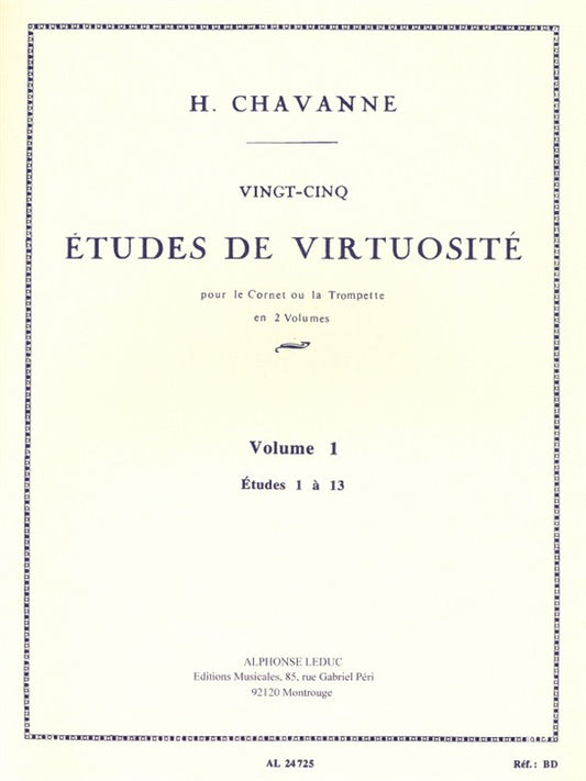 Vingt-Cinq études de Virtuosité - Volume 1 | Henri Chavanne