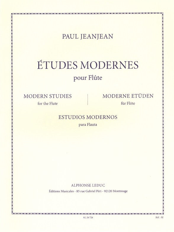 Études Modernes | Paul Jeanjean | Flûte