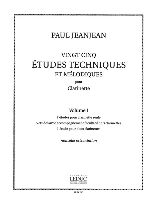 25 études Techniques et Mélodiques Vol.1 | Paul Jeanjean