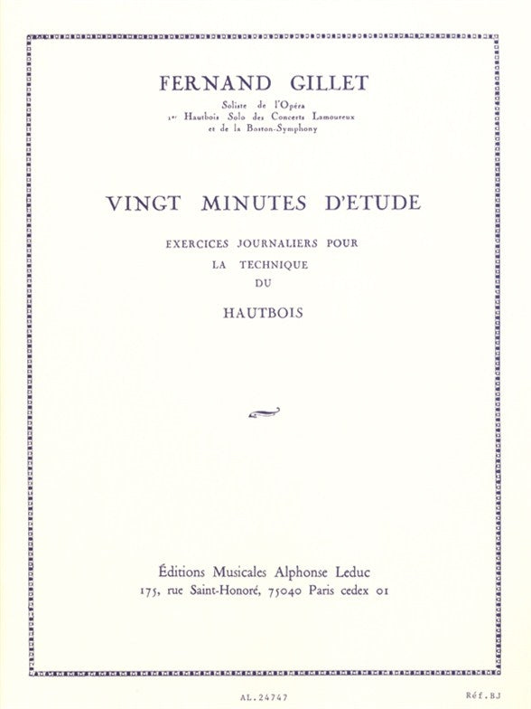 20 Minutes d'Etude | Ferdinand Gillet | Hautbois