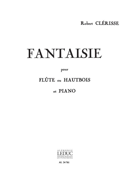 Fantaisie pour flute ou hautbois et piano de Robert Clerisse, Livre pour flûte et Piano