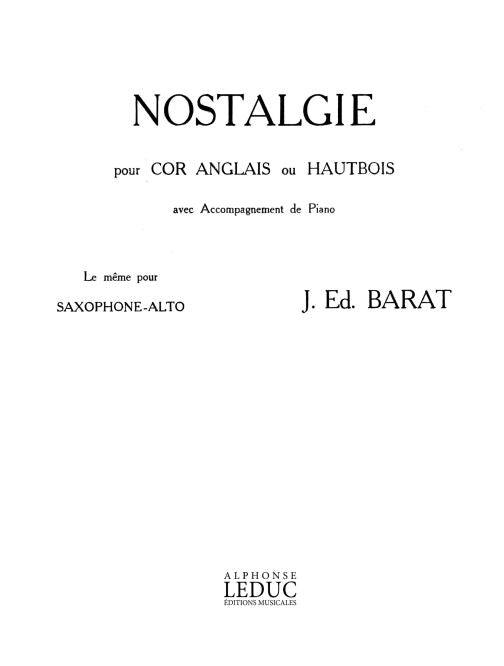 Nostalgie | Jacques Barat | Hautbois