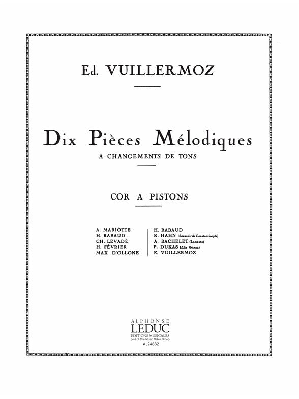 10 Pièces mélodiques a changements de Tons | Emile Vuillermoz