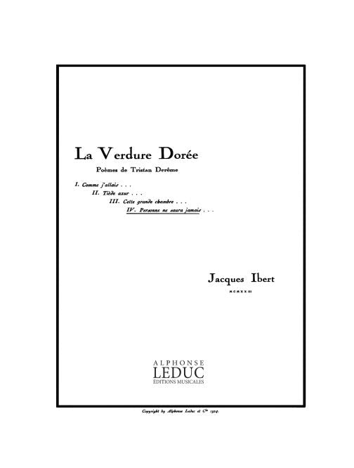 Verdure Dorée No.4 Personne Ne Saura | Jacques Ibert | Voix