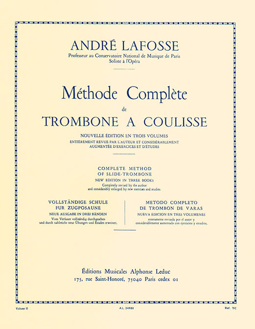 Méthode de Trombone, Volume 2 | André Lafosse