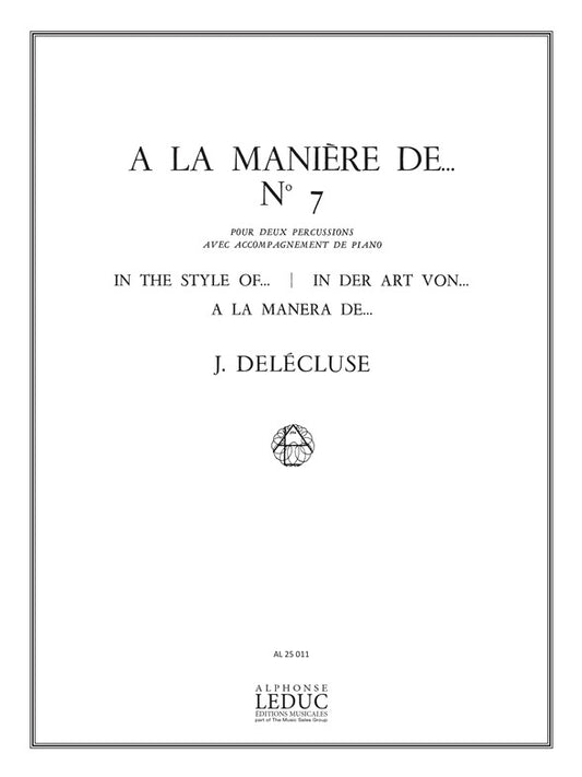 A La Manière De N07 | Jacques Delécluse | Percussions