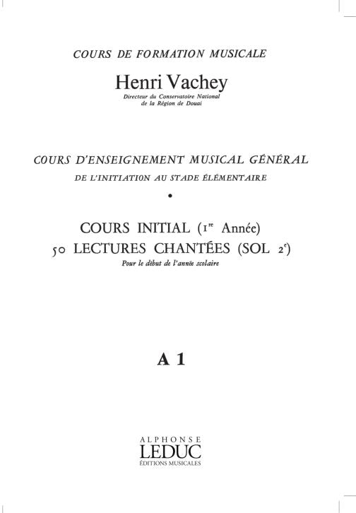 Cours Enseignt Musical Gen. 1ere Annee Deb S Ac A1 de Vachey, Livre pour voix