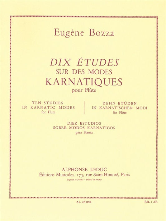 10 Études Sur Des Modes Karnatiques | Eugène Bozza | Flûte