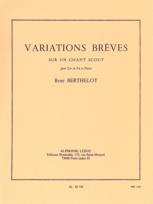 Variations brèves sur un Chant scout | René Berthelot | Cor