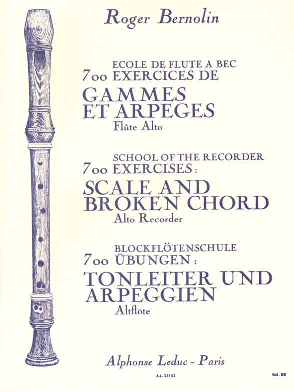 700 Exercices: Gammes et Arpeges pour flûte alto | Roger Bernolin