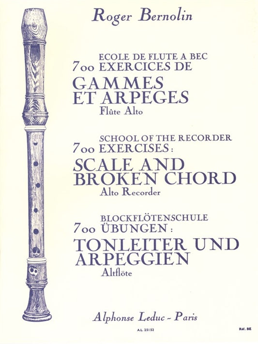 700 Exercices: Gammes et Arpeges pour flûte alto | Roger Bernolin