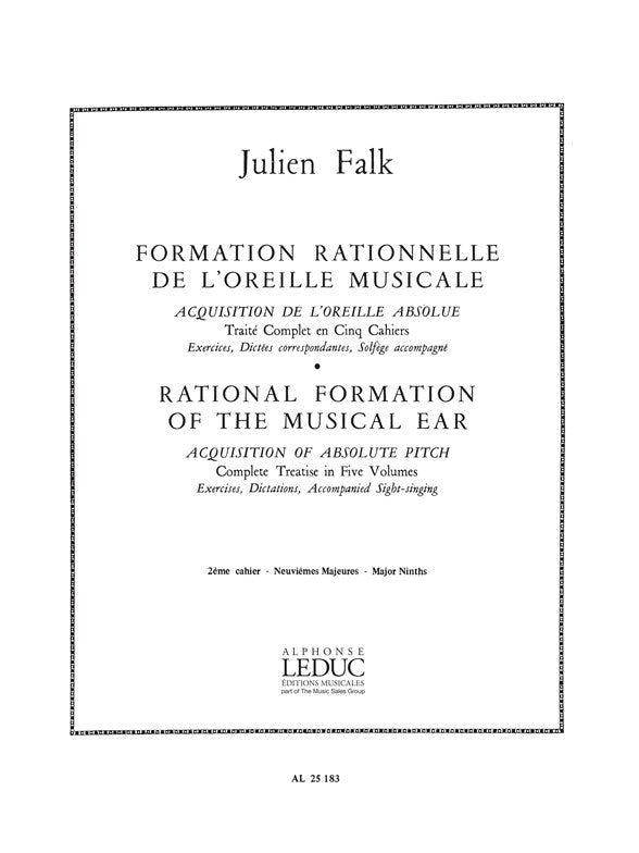 Formation Rationnelle De l'Oreille Musicale Vol. 2 | Falk