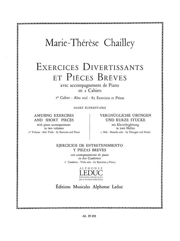 Exercices divertissants et Pièces brèves Vol.1 | Marie-Therese Chailley