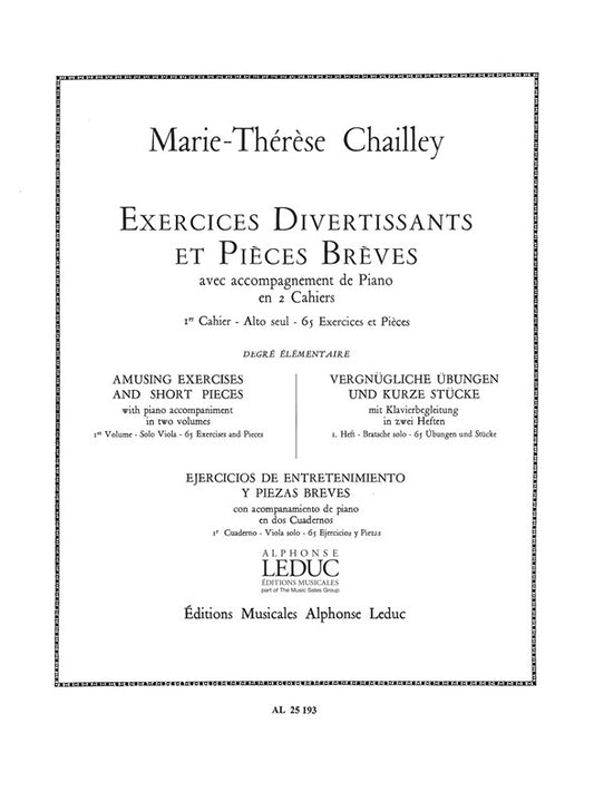 Exercices divertissants et Pièces brèves Vol.1 | Marie-Therese Chailley